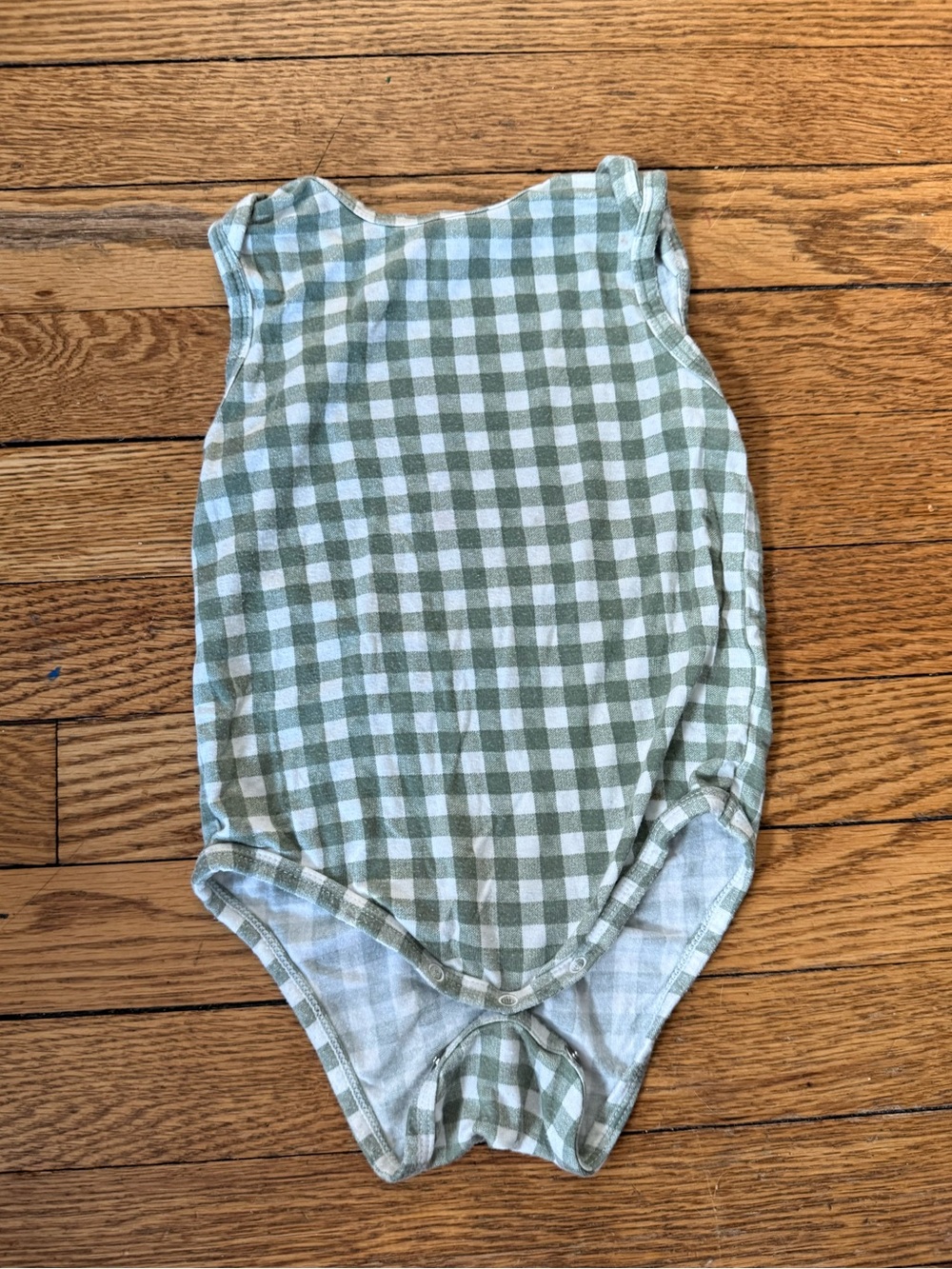 Spearmint Love Gingham Sleeveless Onesie - Size 18-24 Months